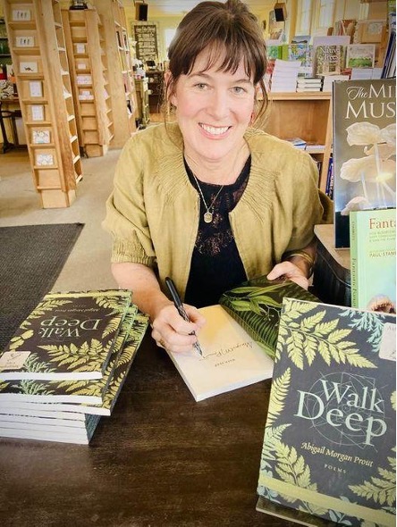 Abigail Morgan Prout signing her book Walk Deep