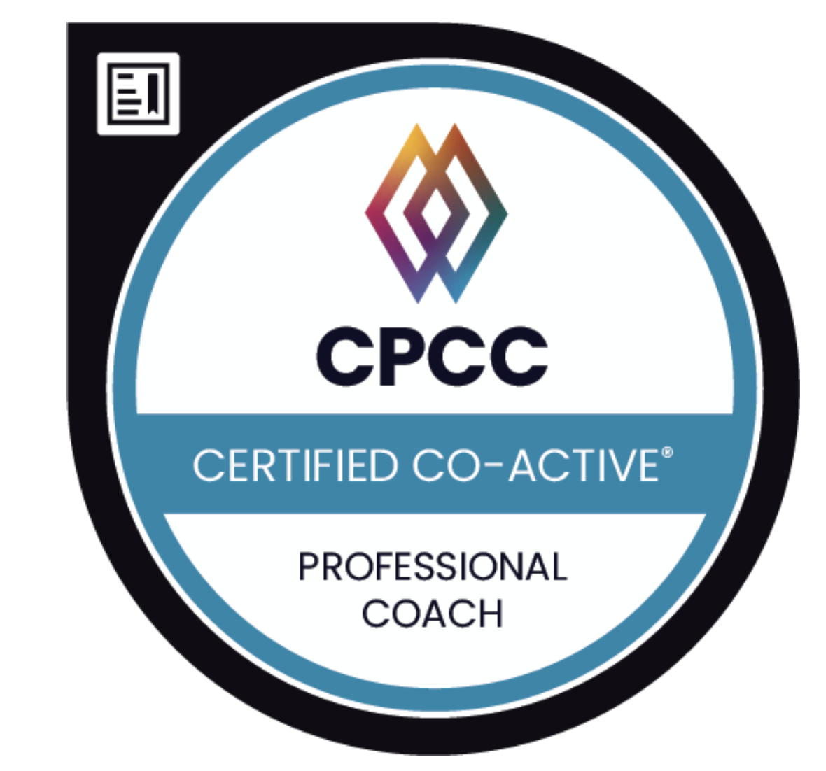 Certified Professional Co-Active Coach (CPCC) credential badge 
